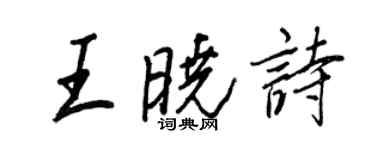 王正良王晓诗行书个性签名怎么写