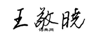 王正良王敬晓行书个性签名怎么写
