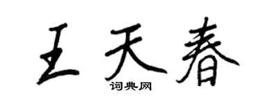 王正良王天春行书个性签名怎么写