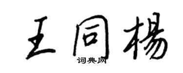 王正良王同杨行书个性签名怎么写