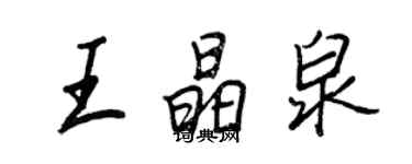 王正良王晶泉行书个性签名怎么写
