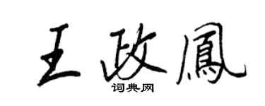 王正良王政凤行书个性签名怎么写