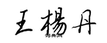 王正良王杨丹行书个性签名怎么写