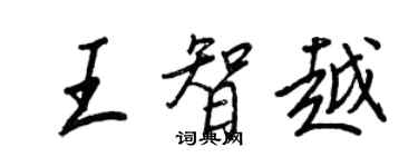 王正良王智越行书个性签名怎么写