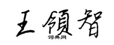 王正良王领智行书个性签名怎么写