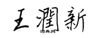 王正良王润新行书个性签名怎么写