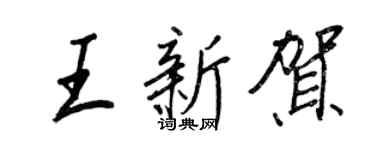 王正良王新贺行书个性签名怎么写