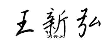 王正良王新弘行书个性签名怎么写