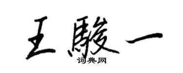 王正良王骏一行书个性签名怎么写