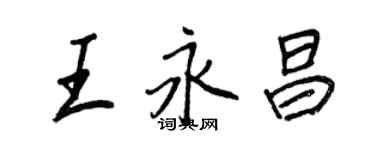 王正良王永昌行书个性签名怎么写