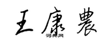 王正良王康农行书个性签名怎么写