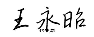 王正良王永昭行书个性签名怎么写