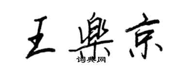 王正良王乐京行书个性签名怎么写