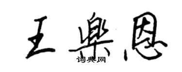 王正良王乐恩行书个性签名怎么写
