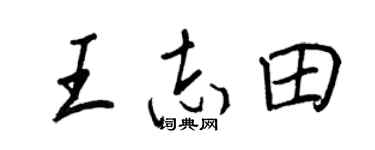 王正良王志田行书个性签名怎么写