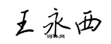 王正良王永西行书个性签名怎么写