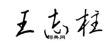 王正良王志柱行书个性签名怎么写