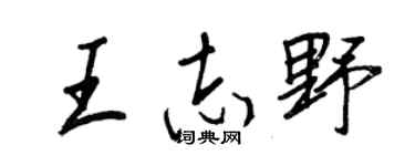 王正良王志野行书个性签名怎么写