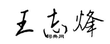 王正良王志烽行书个性签名怎么写