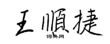 王正良王顺捷行书个性签名怎么写