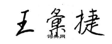 王正良王汇捷行书个性签名怎么写