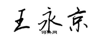 王正良王永京行书个性签名怎么写