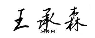 王正良王承森行书个性签名怎么写