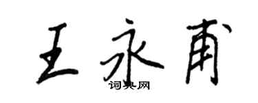 王正良王永甫行书个性签名怎么写