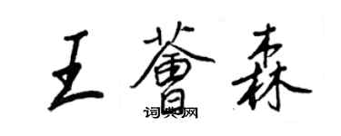 王正良王荟森行书个性签名怎么写