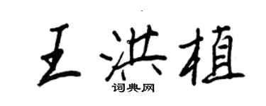 王正良王洪植行书个性签名怎么写