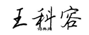 王正良王科容行书个性签名怎么写