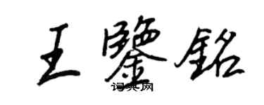 王正良王鉴铭行书个性签名怎么写