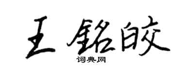 王正良王铭皎行书个性签名怎么写