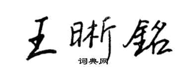 王正良王晰铭行书个性签名怎么写