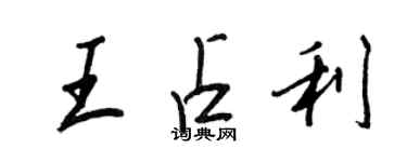 王正良王占利行书个性签名怎么写