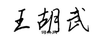 王正良王胡武行书个性签名怎么写