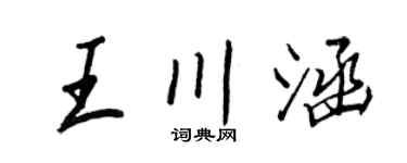 王正良王川涵行书个性签名怎么写