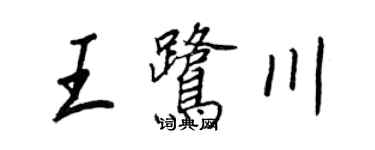 王正良王鹭川行书个性签名怎么写