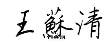 王正良王苏清行书个性签名怎么写