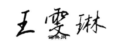 王正良王雯琳行书个性签名怎么写
