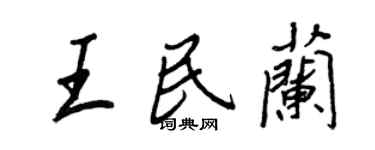 王正良王民兰行书个性签名怎么写