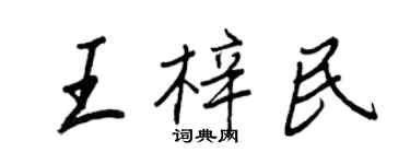 王正良王梓民行书个性签名怎么写