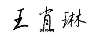 王正良王肖琳行书个性签名怎么写