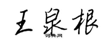 王正良王泉根行书个性签名怎么写
