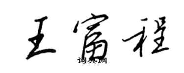 王正良王富程行书个性签名怎么写