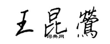 王正良王昆莺行书个性签名怎么写