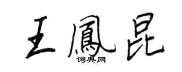 王正良王凤昆行书个性签名怎么写