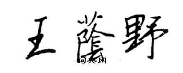 王正良王荫野行书个性签名怎么写