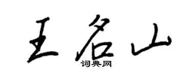 王正良王名山行书个性签名怎么写