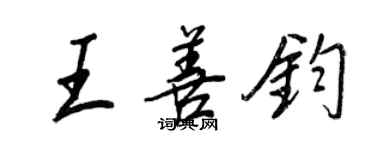 王正良王善钧行书个性签名怎么写
